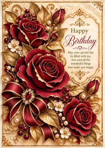 Velvet Roses - A4 Portrait - Card Topper