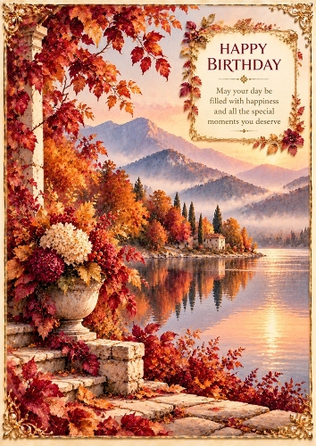 Autumn Reflections - A4 Portrait - Birthday Card Topper