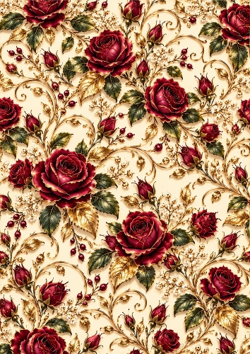 Gilded Roses - A4 Portrait - Background Topper