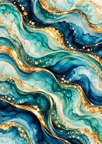 Ocean Tides - A4 Portrait - Background Topper