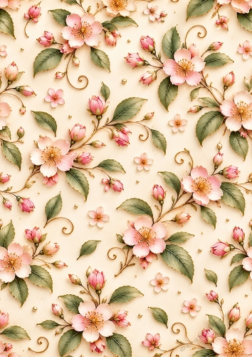Blossom Whisper - A4 Portrait - Background Card Topper
