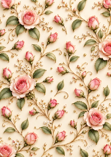 Rose Petal - A4 Portrait - Background Card Topper