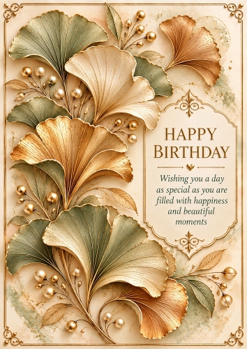 Golden Ginkgo - A4 Portrait - Card Topper