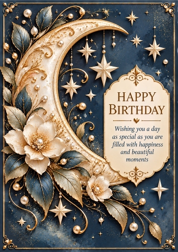 Pearl Moon - A4 Portrait - Card Topper