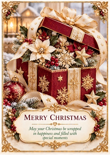 Parcel from Santa - A4 Portrait - Christmas Card Topper