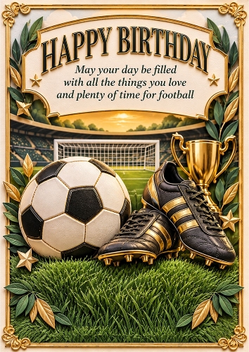 Football Mad - A4 Portrait - Birthday Card Topper