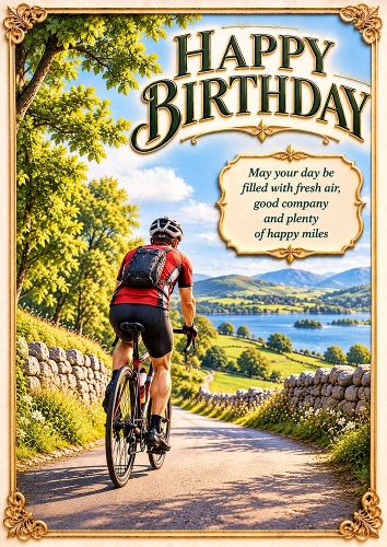 Keep Calm and Keep Cycling - A4 Portrait - Birthday Card Topper