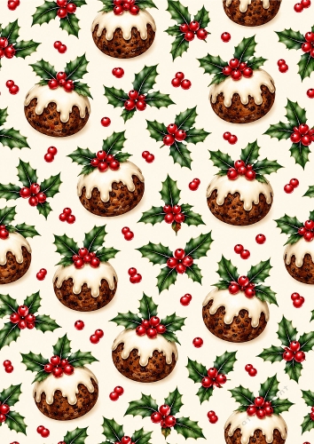 Christmas Pudding - A4 Portrait - Background Card Topper