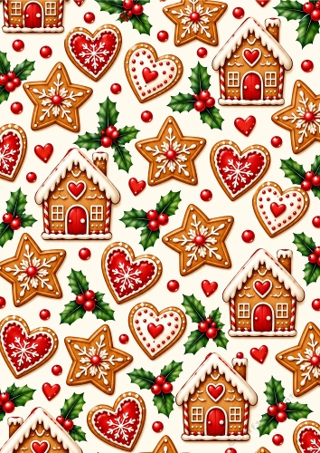Gingerbread Treats - A4 Portrait - Background Card Topper