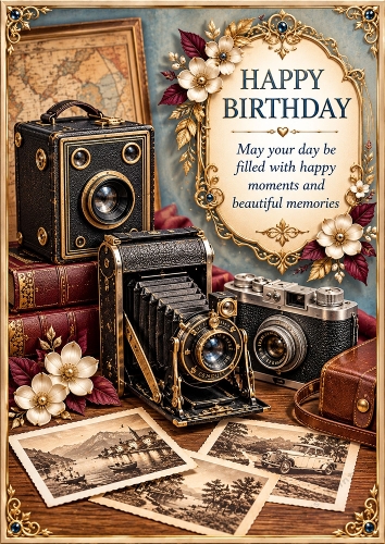 Vintage Memories - A4 Portrait - Birthday Card Topper