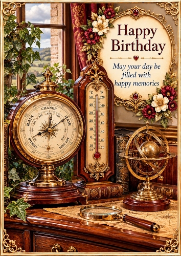 Weathered Gold  - A4 Portrait - Birthday Card Topper