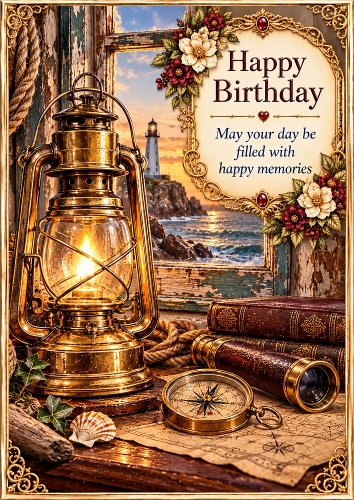 Lantern Glow - A4 Portrait - Birthday Card Topper