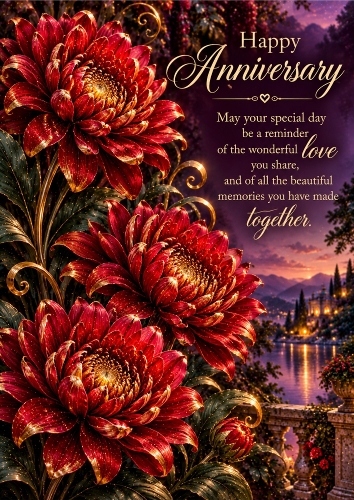 Ruby Romance - A4 Portrait - Sympathy Card Topper
