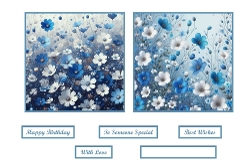 Blue Background Floral Toppers.