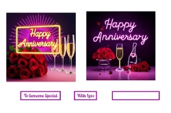 Neon Happy Anniversary Toppers.