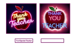 Thank You Teacher Neon Toppers
