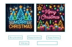 Merry Christmas Neon Toppers.