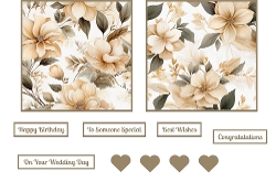 Cream Wedding Floral Background Toppers.