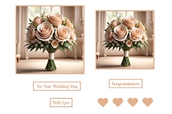 Cream Wedding Bouquet Toppers.