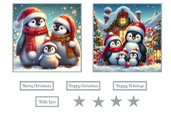 Christmas Penguin Family Toppers.