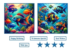 Beautiful Colourful Tropical Fish Toppers.