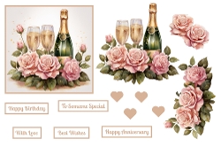 Roses And Champagne Step By Step.