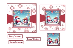 Cute Christmas Penguins Toppers.