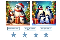 Cute Christmas Penguin Family Toppers.