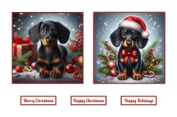 Cute Christmas Dachshund Puppy Toppers.