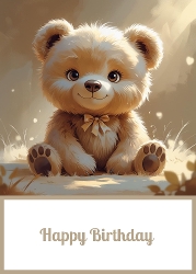 Cute Teddy Bear 5 X 7 Card Front.