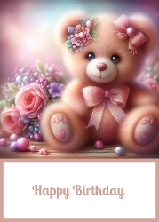 Cute Teddy Bear 5 X 7 Card Front. 3