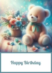 Cute Teddy Bear 5 X 7 Card Front. 4