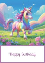 A Birthday Unicorn 5 X 7 Card Front
