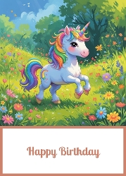 A Birthday Unicorn 5 X 7 Card Front