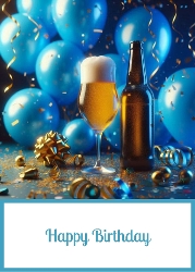 Beer Birthday 5 X 7 Card Front.