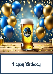 Birthday Beer 5 X 7 Card Front.