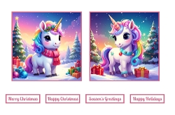 Cute Christmas Unicorn Toppers.