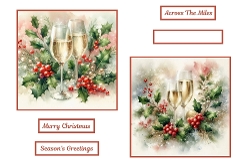 2 X 7 X 7 Christmas White Wine Toppers.
