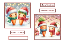 2 X 7 X 7 Cute Christmas Carrots.