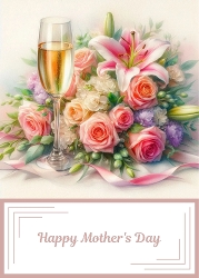 5 X 7 Mothers Day Floral Card Front.
