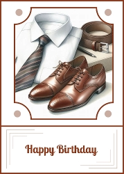 Mens Clothes Birthday 5 X 7 Card Front.