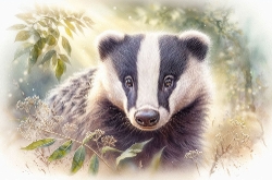 A Beautiful Badger A4 Landscape.