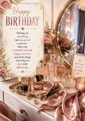 Glamour Dressing Table A4 Birthday Portrait Topper