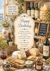 The Farmhouse Cheese And Wine Cellar Birthday A4 Portrait Topper.