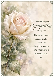Peaceful Rose Sympathy A4 Portrait Topper