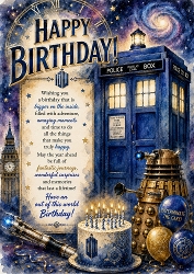 Dr Who Birthday A4 Portrait Topper
