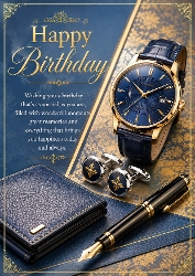 Timeless Gentlemans Birthday A4 Portrait Topper
