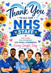 NHS Staff Thank You A4 Portrait Topper