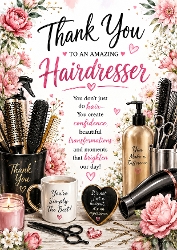 Hairdresser Thank You A4 Portrait Topper