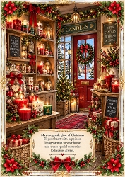 Christmas Candle Shop Christmas A4 Portrait Card Topper